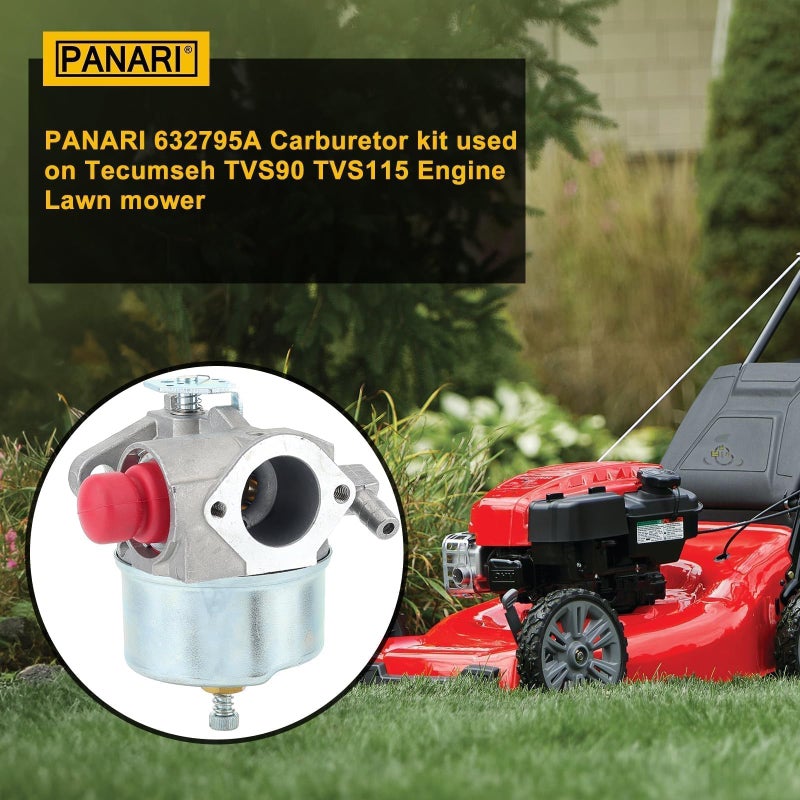 Panari 632795A Carburetor for Craftsman Eager 1 Lawn Mower Parts Tecumseh TVS90 TVS115 TVS120 TVS100 TVS105 TVS75 ECV100 632046A 632078A 632099 4.5HP 5HP Engine - Image 2
